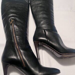 Burberry Black Leather Knee-high Boots
